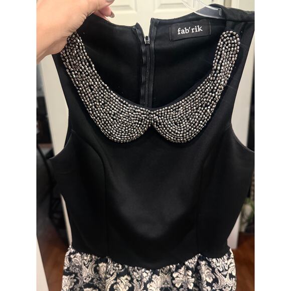 Fab'rik Beaded Collar Black & White Dress - Size Small - Picture 2 of 4